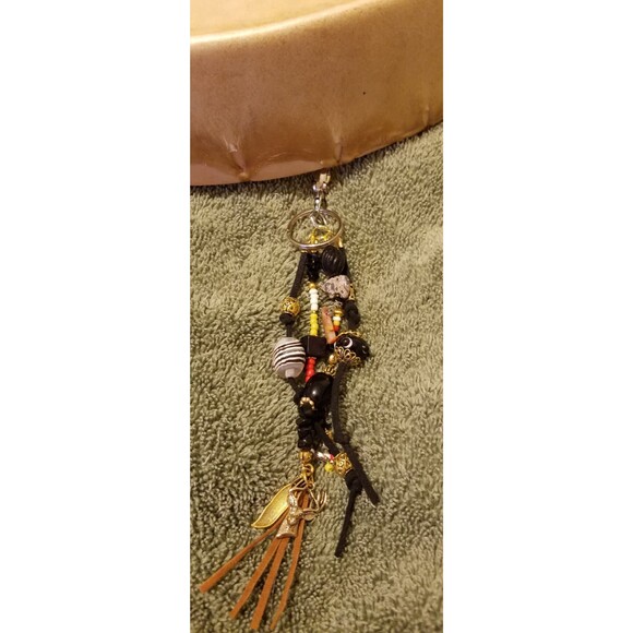 Elk Key Ring Medicine Wheel Totem - Key Ring/Fob for Purse, Drum or Car Bookmark - Picture 3 of 6